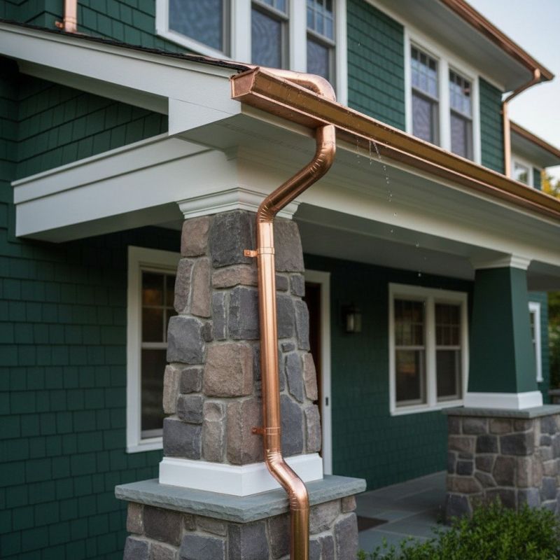 Copper Downspout Installation detail